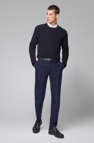 Spodnie BOSS Slim Fit Ciemny Niebieskie Męskie (Pl79858)